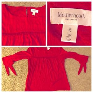 Motherhood Maternity Tie Sleeve Top